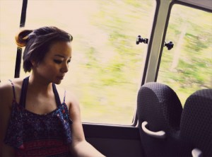 conteplating on  the bus